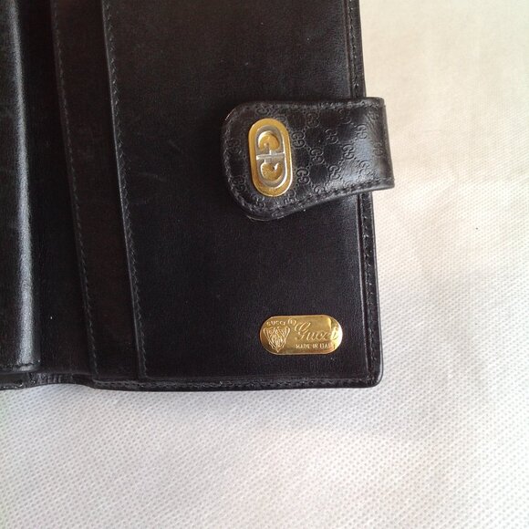 Fabulous Vintage Gucci GG Leather Monogram Clutch Wallet - Picture 10 of 12